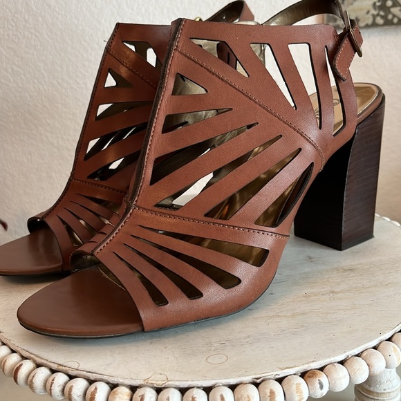 Carlos by Carlos Santana Dynamic open toe heel brown leather EUC Size 10 - Picture 3 of 13